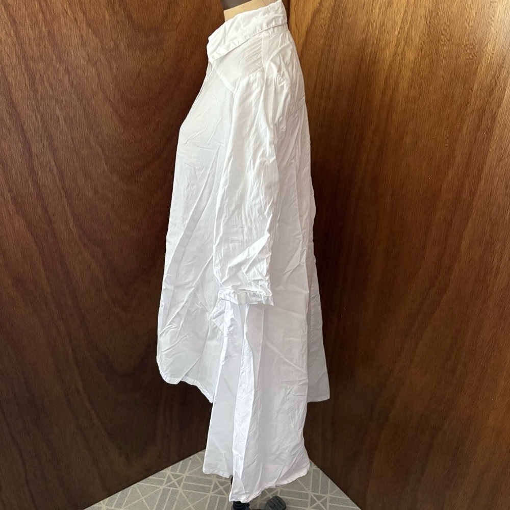 METROSTYLE sz S White Button down Fishtail High Low Shirt - Picture 4 of 8